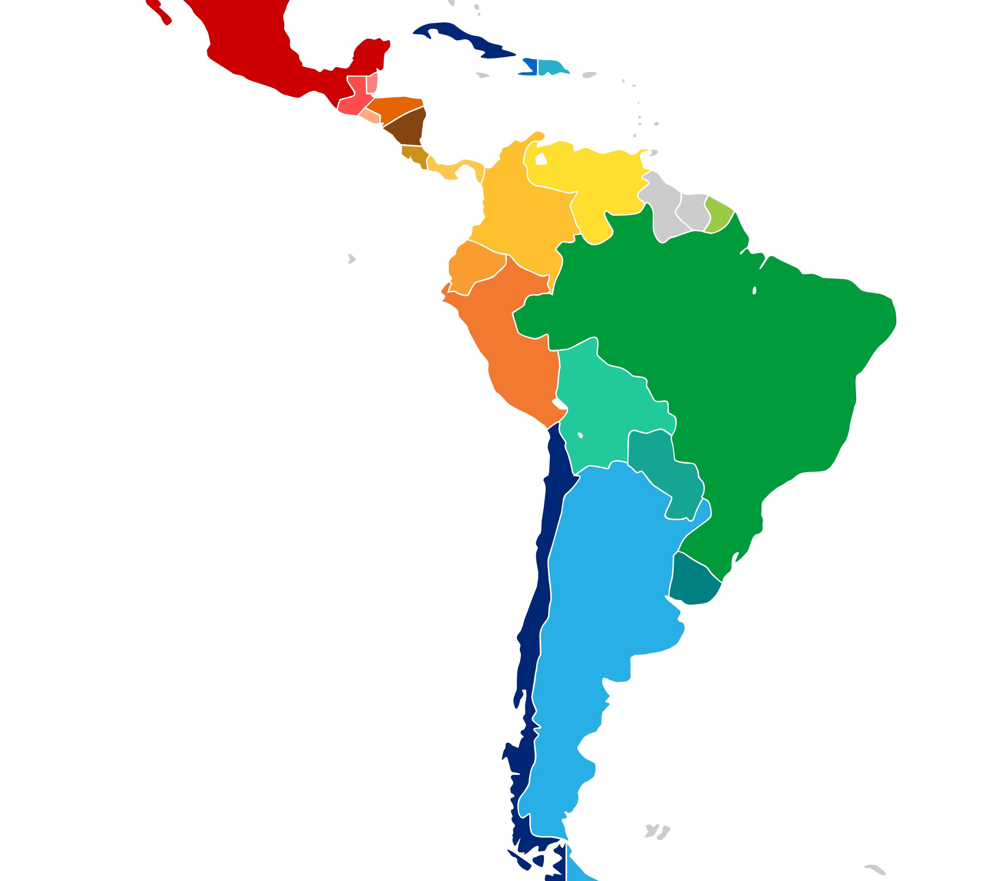 Large Detailed Political Map Of Latin America With Ca 3627